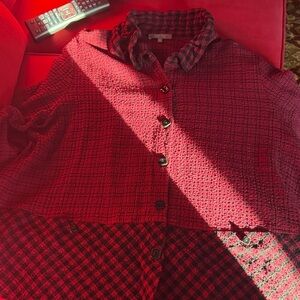 Habitat red and black blouse . Size L